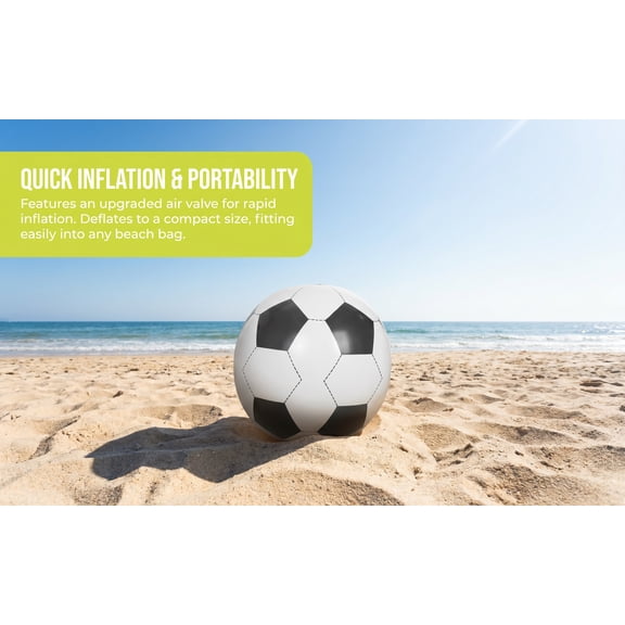 OULII Portable White Inflatable Giant Soccer , Lightweight Beach for Pool, Lawn, Backyard Party and Outdoor Games