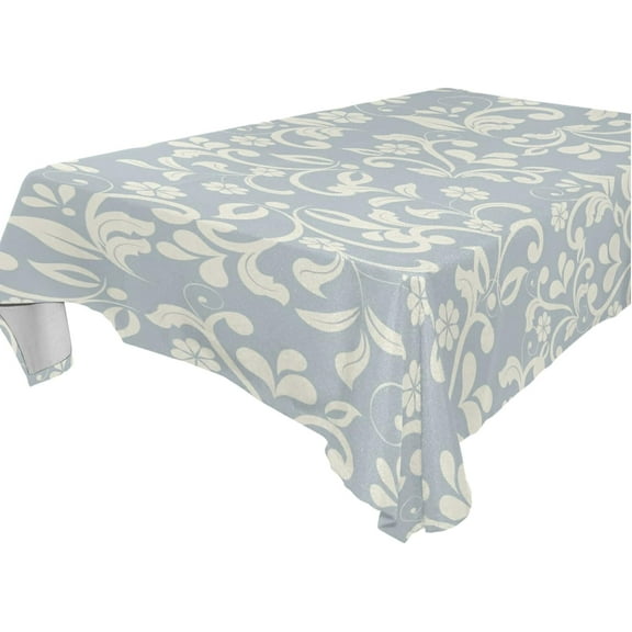 SKYSONIC Floral Pattern Tablecloth Waterproof Washable Polyester Square Table Cover Durable Tablecloth for Kitchen Dining Table Party Decor (54 X 54 Inch)