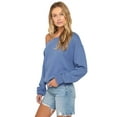 thumbnail image 2 of Spiritual Gangster womens  La Vida Off-Shoulder Sweatshirt, m, White, 2 of 11