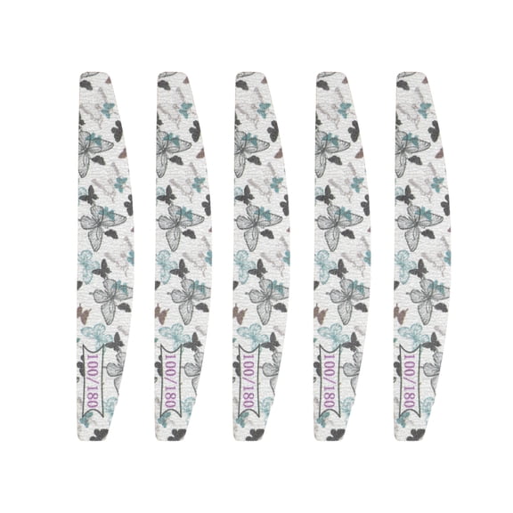 Unique Bargains Half-moon HD-001 Nail Files 5 Pcs Colorful [Half-moon HD-003]