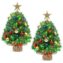 Yexmas 2PCS Pre-lit Artificial Mini Christmas Tree,30 Inch Small Tabletop Xmas Tree for Indoor Outdoor Christmas Decor