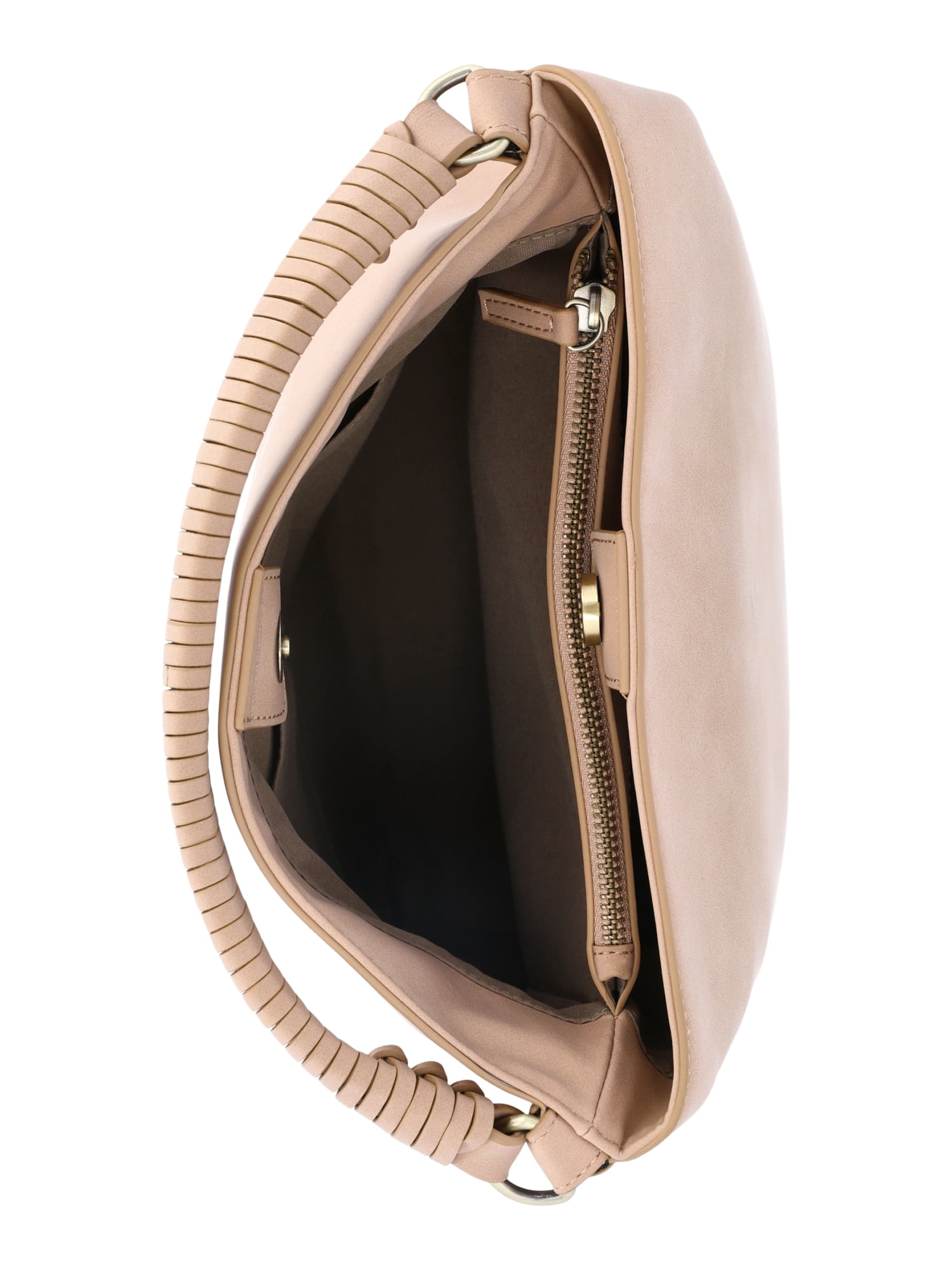 Time and Tru Women's Bucket Crossbody Handbag, Mocha Splash