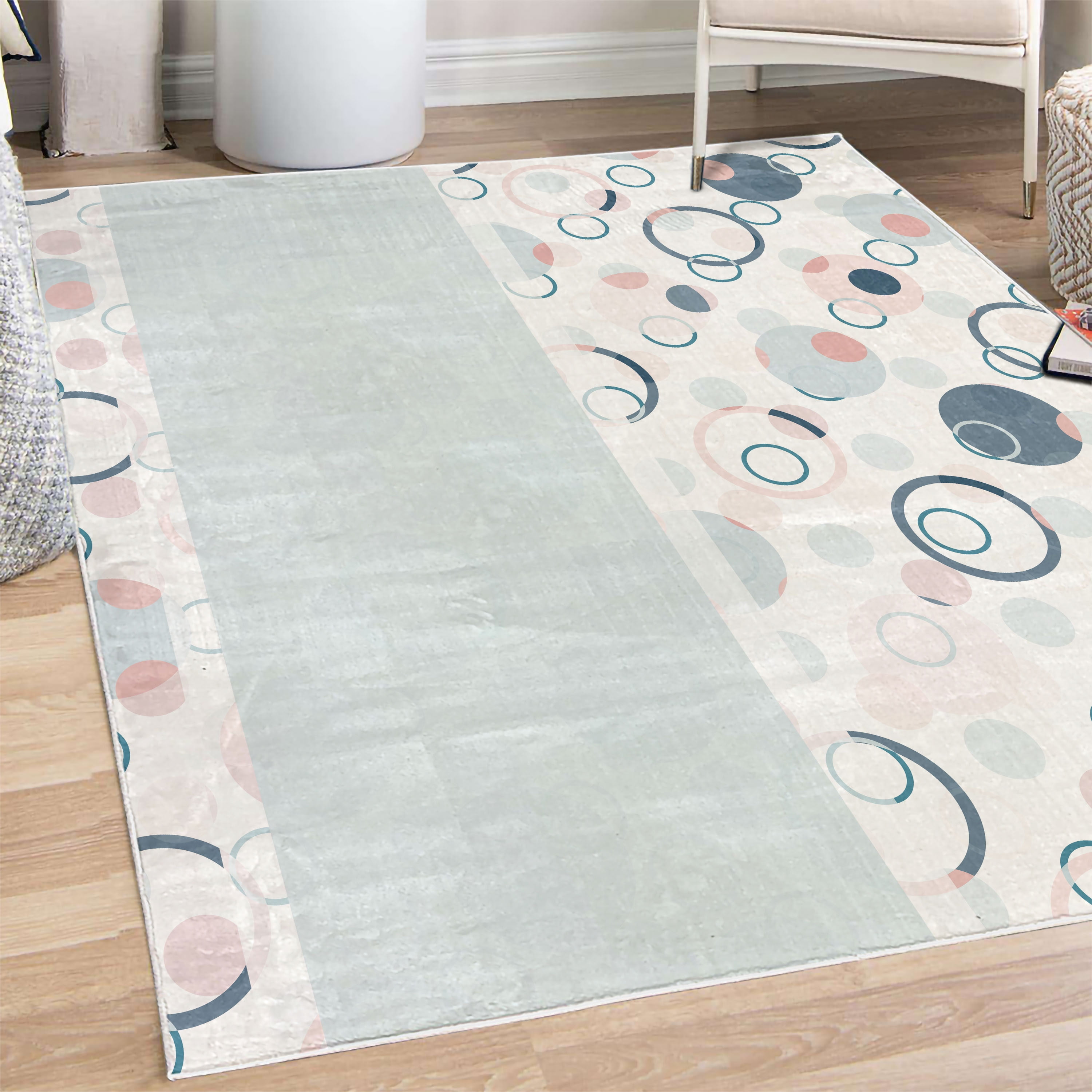 Abstract Decorative Rug, Circular Shaped Round Interlace Forms ...