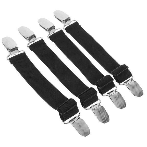 FUTUREORYY 4Pcs Elastic Boot Straps Pant Clips Metal For Windproof Waterproof Outdoor Use