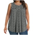 thumbnail image 6 of Jsaierl Womens Plus Size Tank Tops Summer Crewneck Sleeveless Tshirts Oversized Floral Print Tunic Blouses Flowy Hem Cami Top, 6 of 7
