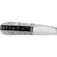 thumbnail image 3 of Sterling Silver Ss Rh Plated White Night Black & Diamond Ring (Size 6) Made In India qr3296-6, 3 of 5
