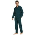 thumbnail image 2 of MintLimit Pajamas for Men Cotton Long Sleeve Button Down Lounge Plaid Pj Set 2 Pcs Green M, 2 of 4