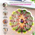 thumbnail image 4 of Accent Collection Abstract Metal Wind Spinner For Garden, 3D Design, Blue, 4 of 6