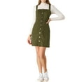 thumbnail image 2 of INSPIRE CHIC Women's Spring Summer Adjustable Strap a-Line Jeans Denim Dress Army Green 2XL, 2 of 6