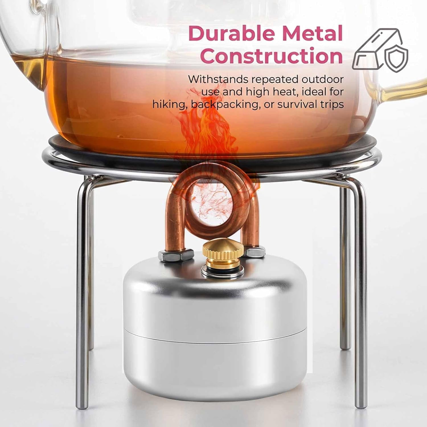 2026 Upgrade High-Power Portable Mini Outdoor Spirit Burner & Alcohol Stove, Lightweight Aluminum Camping Stove with Stable Stand, Fuel-Efficient Compact Backpacking Cooking Gear (SilverS)
