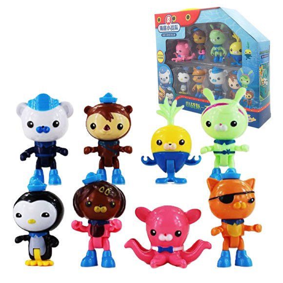 Octonauts Character Toy Set - 8 Colorful Plastic Figures with Unique Outfits & Accessories, Including Captain Barnacles, Peso, Kwazii & More - Durable, Anime-Inspired Playset for Kids to Collect &