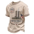 thumbnail image 2 of Never Forget 911 Memorial Shirt 9/11 25th Anniversary American Flag T Shirt Patriotic Short Sleeve Patriotic Tee Tops for Men, 2 of 4