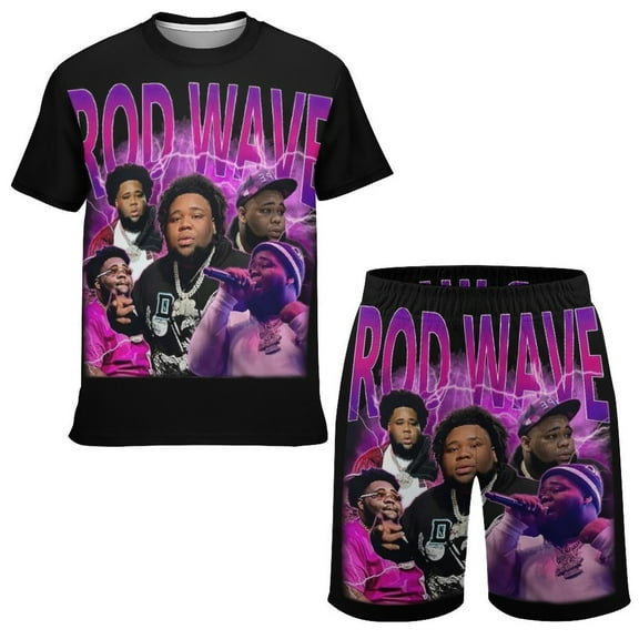 Youth Rod Wave Shirt Set Tee and Pants 3D Graphic Short Set Costume Clothes For Teen Boys Girls