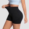 thumbnail image 3 of felwors Tummy Control Biker Shorts Lifting Seamless Yoga Athletic with Pockets Running Black for Size XL, 3 of 5