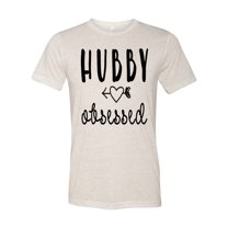 Unisex Adult Fit Hubby Obsessed Short Sleeve T-shirt-Oatmeal Triblend-small