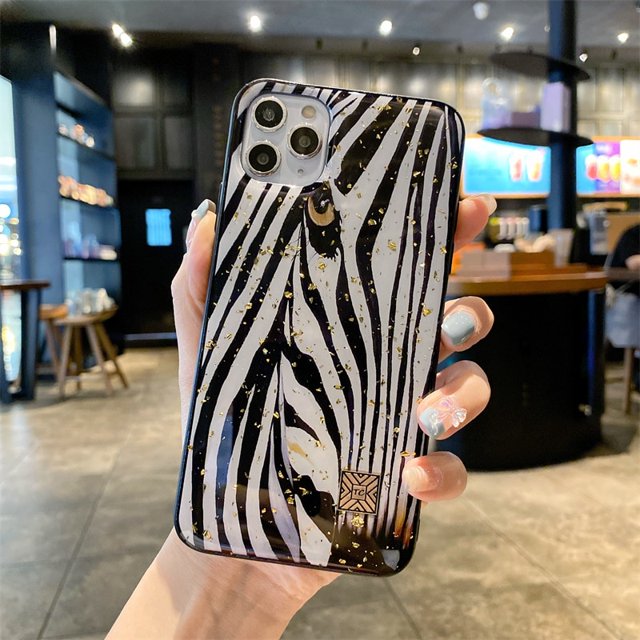 Elegante funda de silicona de dibujos animados de Anime perezoso leopardo para iPhone 14 13 12 11 Pro Xs Max Mini SE X XR 7 8 Plus funda dorada brillante Tan Jianjun unisex