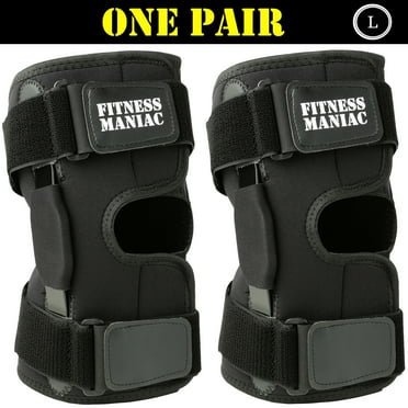 2X Hinged Knee Brace Adjustable Wraparound Open Patella Support Neoprene Large