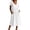 White, variant on VBVC Women's Cotton Linen Button Down Midi Dress, Summer V-Neck Beach Dress For Women, Ladies' Short Sleeve High Waist Dress with Pockets,White,S-2XL