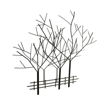 Iron Wall Sculptures - Aged Copper Finished Wrought Iron Winter Tree Wall Sculpture