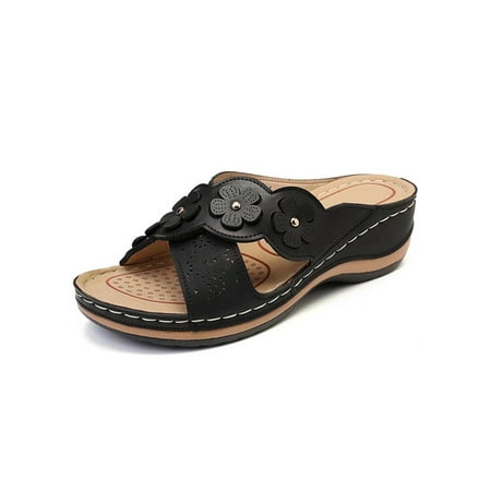 

Gomelly Womens Wedge Orthopedic Sandals Summer Slippers Open Toe Comfy Sliders Platform Shoes