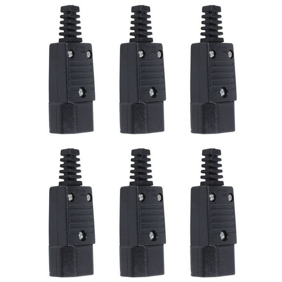 6X Black IEC-320 C14 Male Plug AC Power Inlet Socket Connector 250V 10A