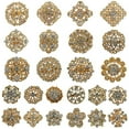 thumbnail image 2 of Paquete de 24 broches de diamantes de imitación, broches florales de moda para mujer para de Oro jinwen Pin de broche de perlas, 2 of 7