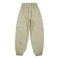 thumbnail image 2 of WOYY Little Boy's Baggy Cargo Pants Solid Color Loose Sweatpants Trendy Kids Trousers, 2 of 6
