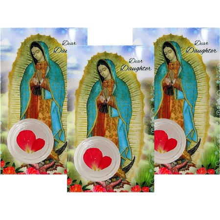 Dear Daughter Prayer Cards from Mom or Dad, Our Lady of Guadalupe Pray for Catholic Blessing Card for Daughters, Thinking of You Religious Keepsake Gift, Pack of 3