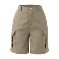 thumbnail image 4 of Women's Shorts Summer Solid Color Pocket Casual High Waist Hot Bermuda Cargo Board Gym Khaki Bottoms Sizes L, 4 of 6