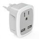 thumbnail image 1 of Adaptador de enchufe de EE. UU. a Francia, Europa, adaptador de viaje con 2 USB de 2,4 A, 3 pines de EE. UU. a Europa, 2 pines de Francia para América, Canadá, Francia, Alemania, España y Europa, 1 of 5
