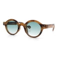 thumbnail image 5 of Mens Thick Plastic Round Oval Keyhole Horn Rim Hipster Vintage Style Sunglasses Tortoise - Green, 5 of 8