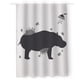 thumbnail image 1 of Cortina de Baño Impermeable Grande Juana Gallo Diseño de Animal Hipopotamo Blanca, 1 of 7