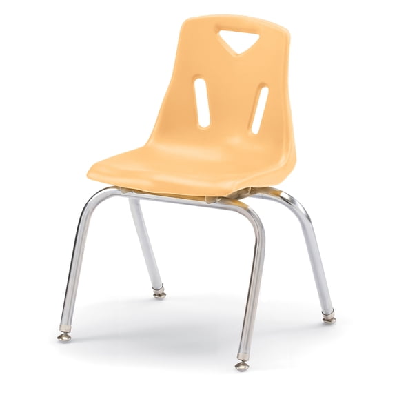 Stacking Chair with Chrome-Plated Legs - 16" Ht - Camel