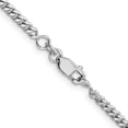 thumbnail image 2 of Diamond2Deal 925 Sterling Silver Rhodium-plated 3mm Curb Chain Necklace for Women 16", 2 of 7