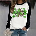 thumbnail image 2 of St. Patrick's Day Shirts for Women Crew Neck Casual Long Sleeve Patchwork Funny Printed Pullover Tops Sweatshirts(Black,M), 2 of 5