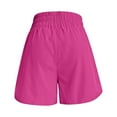 thumbnail image 5 of Athletic Shorts Women Knit Waistband Workout Running Above Knee Shorts Hot Pink S, 5 of 7
