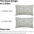 thumbnail image 4 of Daisy Floral Block Print Lumbar Pillow Covers 12X20 Inch Gray Blue Beige Flowers Decorative Pillow Cases Set of 2 Farmhouse Home Decor Vintage Rustic Cute Throw Pillows for Sofa Couch Outdoor, 4 of 6