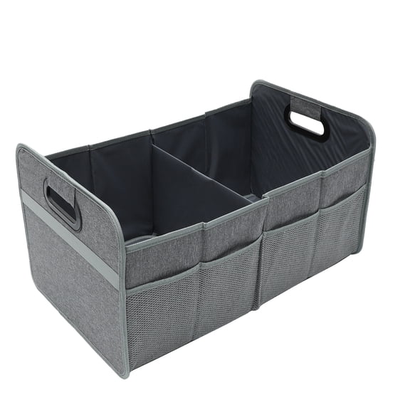 Unique Bargains Universal Car Trunk Organizer Multi Compartments Storage Gray