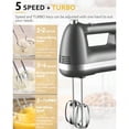 thumbnail image 4 of Electric Hand Mixer Powerful Hand Mixer Electric Handheld with 304 Beaters Dough Hook Hand Held Mixer with Turbo for Baking Cakes Eggs Cream Food Grey, 4 of 6