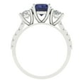thumbnail image 4 of Three-Stone Engagement Ring for Women - 1.97ct Simulated Blue Sapphire in 14K White Gold Promise Ring, 4 of 6