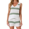 thumbnail image 1 of Conjunto de lounge para mujeres INSPIRE CHIC Pjs Top de tanque y pantalones cortos V cuello de punto Set de pijama XL Verde, 1 of 6
