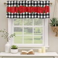 thumbnail image 2 of Valentine's Day Curtain Valances for Windows, Kitchen Valance Window Treatments Panel 2 Pack, Red Rose Flowers Buffalo Plaid Romantic Rod Pocket Short Curtains for Bathroom Bedroom 60 x 18 Inch, 2 of 8