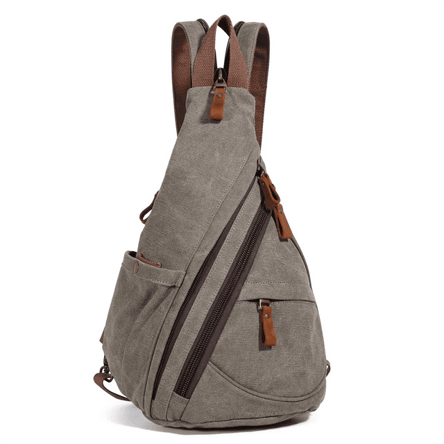 KL928 Canvas Sling Bag Sling Backpack for Men Women Crossbody Shoulder Bag Small Backpack