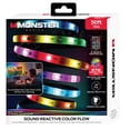 thumbnail image 3 of Monster Basics Indoor 50 ft USB Powered Sound-Reactive RGB Color Flow LED Strip Lights, 3 of 8
