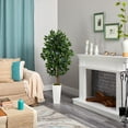 thumbnail image 4 of Nearly Natural 4.5ft Ficus Artificial Tree in White Planter in Green, 4 of 4