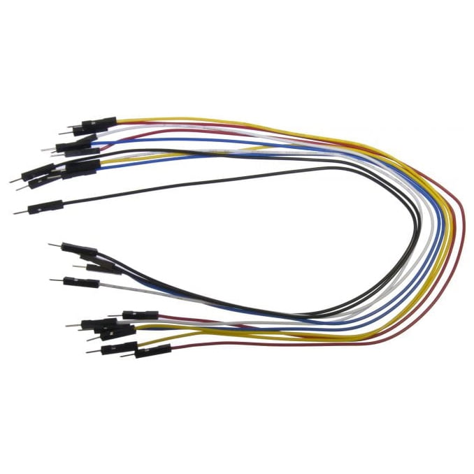 10 Piece Set of 12" Male to Male Jumper Wires (5 Colors)