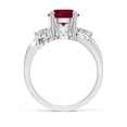 thumbnail image 2 of ANGARA Natural 2.1 ct Ruby and Diamond Twisted Vine Ring in 14K White Gold for Women (Size-8mm) | July Birthstone, Birthday, Anniversary, Jewelry Gift for Women | Natural Ruby Ring, 2 of 12
