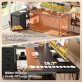 thumbnail image 6 of 61" L Shaped Desk with Power Outlets and USB-C Port, Reversible Computer Corner Office Desk with 4 Fabric Drawers and 2 Height-Adjustable Shelves, Large for Gaming Writing Study, Rustic Brown, 6 of 10