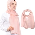thumbnail image 3 of Qarigey Bufanda de gasa versátil en hermosos colores para mujer, mantón Hijab de gasa, materiales cómodos Sombreros blanco, 3 of 6