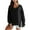 Black, variant on Womens Fall Clothes Oversized V Neck Sweatshirts Casual Long Sleeve Pullover Loose Fit Side Split Tops Fall Outfits for Women